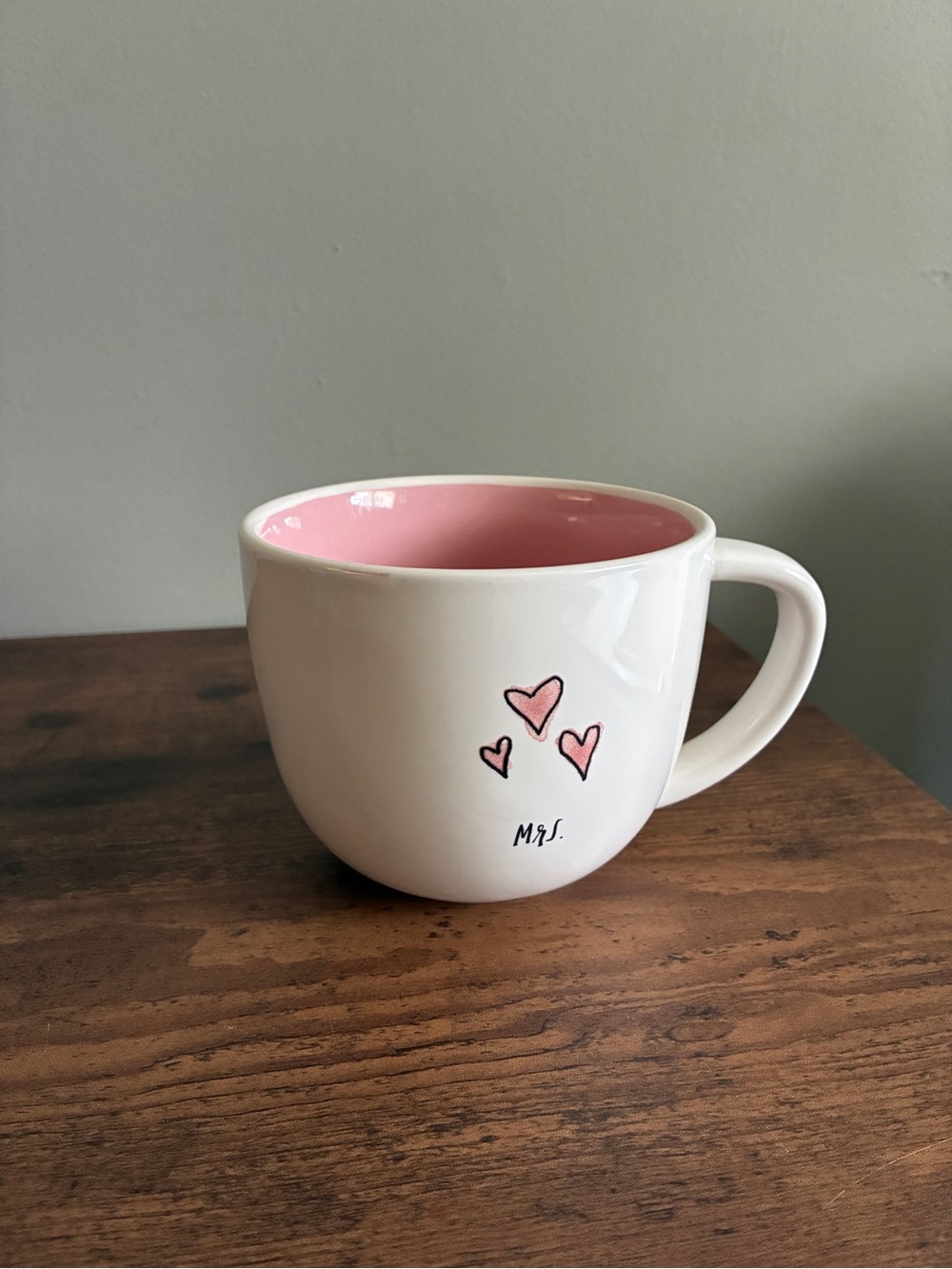 Rae Dunn “Mrs” pink mug
